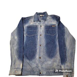 Vintage Life By The Originator Mens Acid Washed Jean Jacket Size XL  Hip Hop